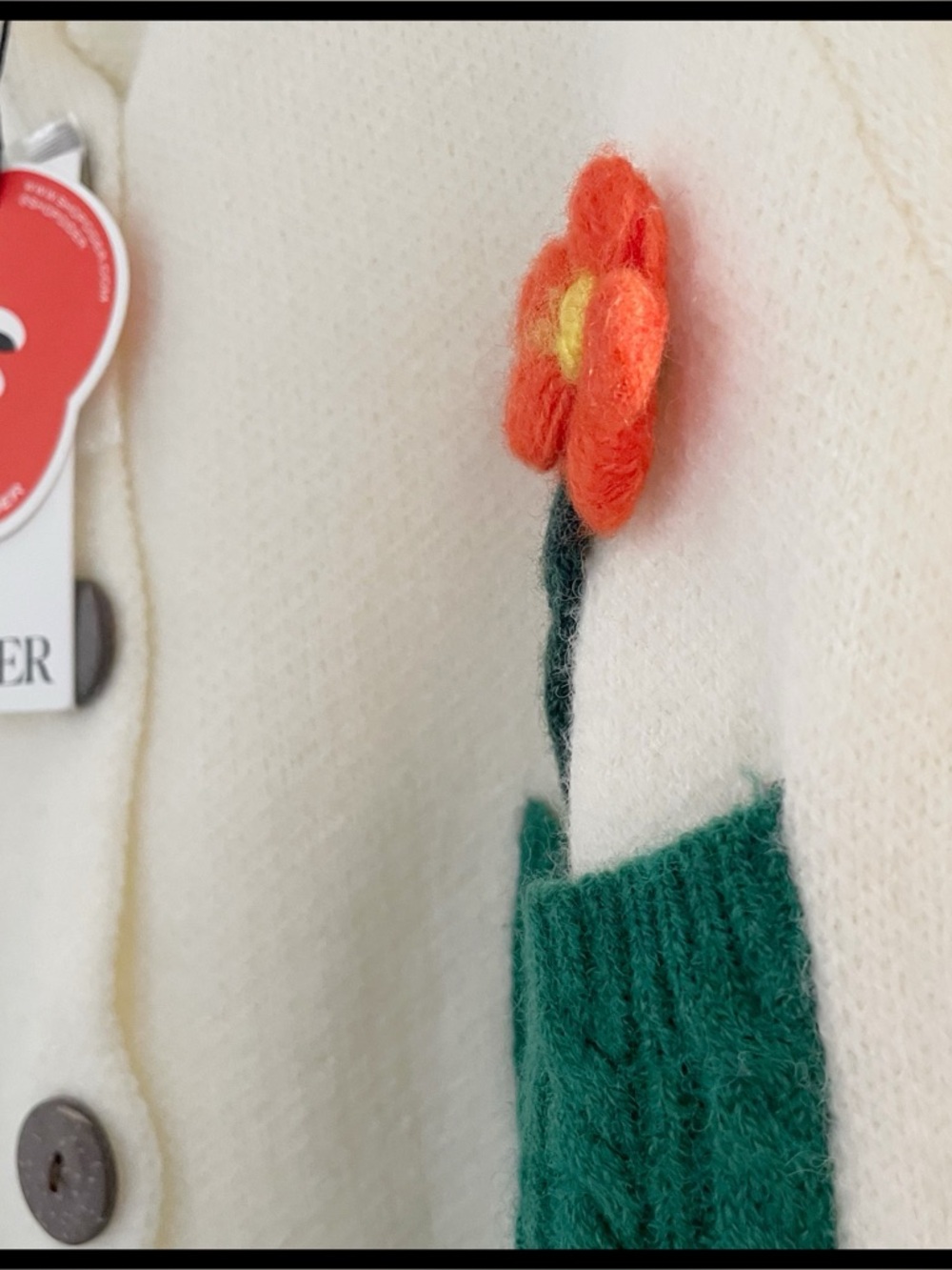 {Cider} Pocket Full O’Posies Flower Cardigan Sweater - Picture 7 of 7